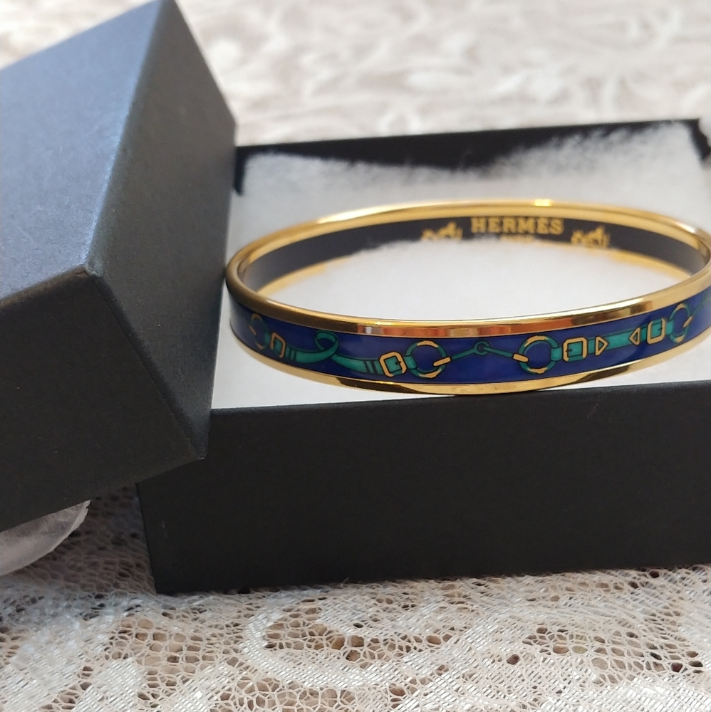 Hermes Gold Enamel Bracelet / NWOT - Picture 3 of 13